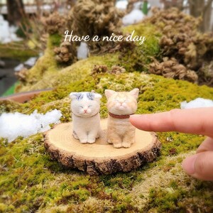 撫で待ち猫さん＊茶トラ 一体のみ 羊毛フェルト ハンドメイド グッズ 猫 ドールハウス ミニチュア ペット ブライス 　開運 