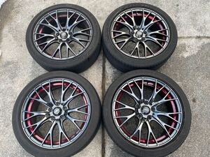 wedssport SA-20R 18インチ 7.5J +45 5H114.3 タイヤ:225/45R18 91WブリヂストンレグノGR001 2018年製ホイール rx-8 レッドライトクローム