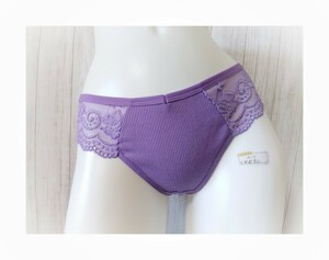 ★新品★ 3L Tバック ショーツ パープル 紫 サイドレース 大きいサイズ セクシーランジェリー