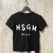 M3◇MSGM｜エムエスジーエム　Tシャツ　半袖　丸首　ロゴ　ブラック　サイズXS_画像1