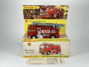(s654) DINKY TOYS 285 MERRYWEATHER MARQUIS FIRE TENDER ディンキー ミニカー 当時物