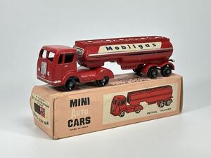 (s726) MILTON MINI AUTO CARS PETROL TANKER 314 Mobilgas ミニカー 当時物 破損品