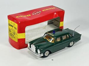 (s750) MINI GAMA 9353 MERCEDES POLIZEI AUTO oliv ミニカー 当時物 