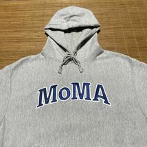 MoMA x champion REVERSE WEAVE チャンピオン リバースウィーブ スウェット パーカー フーディー グレー ネイビー L ニューヨーク美術館_画像4