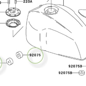 新品 カワサキ純正 ZRX400・ ZRX-Ⅱ ・ZRX1200R・ZRX1200S タンク 固定 ゴム  タンク取り付け タンク クッション タンク ゴム ZRX タンクの画像3