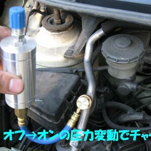 R12 R134a カーエアコン 鉱物油/PAG/POE コンプレッサーオイル用 オイルインジェクター オイルチャージャー レトロフィットアダプター付の画像2