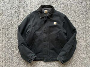 黒! 90s Carhartt カーハート USA製 トラディショナルジャケット ブラック 38☆80s stussy デトロイト ダックベスト ダブルニー ビンテージ