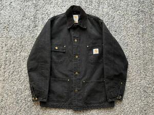 黒! 90s Carhartt カーハート USA製 ダック カバーオール ブラック 38☆ 80s stussy デトロイトジャケット ベスト チョアコート ビンテージ