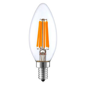 001■即納　LEDフィラメント電球 キャンドル型　電球色(2,200K オレンジ色強)　消費電力6W　調光対応　★レトロランプ
