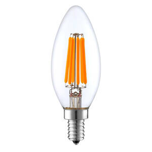 003■即納　LEDフィラメント電球 キャンドル型　電球色(2,200K オレンジ色強)　消費電力6W　調光対応　★レトロランプ