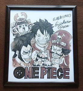 ONE PIECE　ワンピース　尾田栄一郎　直筆サイン入り色紙