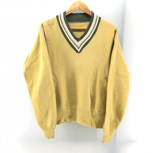 【中古】60s Healthknit Vネックスウェット イエロー サイズM相当 △タグ欠損　ヘルスニット[240024452576]