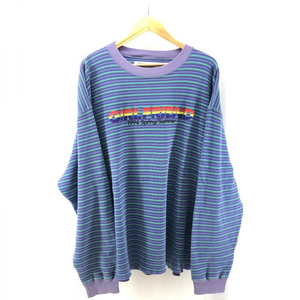 【中古】DAIRIKU 2022SS Couple Border Enbroidery Tee サイズFREE パープル　ダイリク[240024453360]