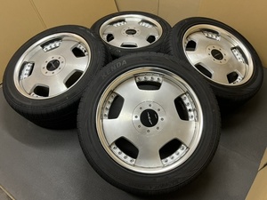 ホイール付タイヤ４本セットWORK アルファード ヴェルファイア エスティマ クラウンマジェスタ 等 18×8J PCD114.3(非常に良い状態のタイヤ