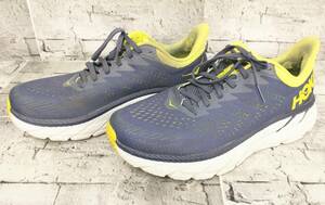 HOKA ONE ONE CLIFTON 7 ホカオネオネ クリフトン7 スニーカー ランニングシューズ ネイビー×ライトグリーン メッシュ サイズ27.0cm