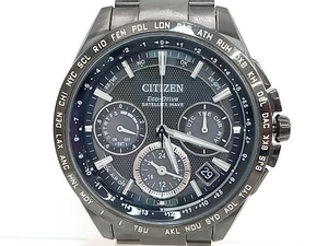 ジャンク CITIZEN ATTESA F900-T021557 サテライトウェーブ クロノグラフ チタン ブラック シチズン アテッサ GPSソーラー 腕時計 不動品