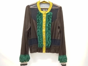 NON TOKYO FRINGE CARDIGAN 長袖カーディガン レディース ブラウン 日本製 参考定価31,900円 通年