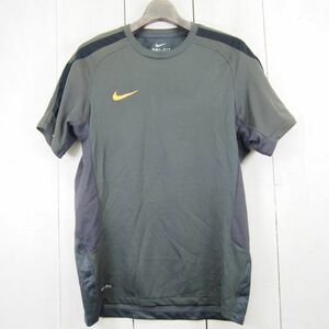 ナイキ NIKE DRI-FIT メッシュドライシャツ トレーニングシャツ(M)ダークグレー