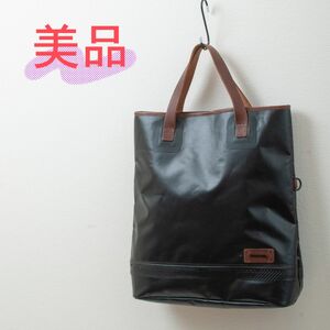 【美品】DIESEL(ディーゼル)PVC レザー トートバッグ ブラック 黒 メンズ 中古 used 大容量 ブランド