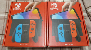 2台セット Nintendo Switch 本体 有機ELモデル ネオン 訳あり 外装傷み 送料無料 匿名配送 A