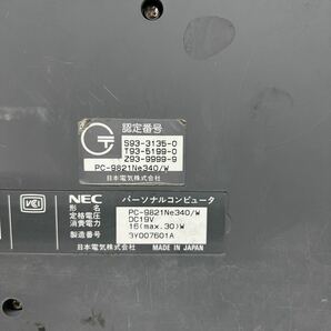 PCN98-1175 激安 PC98 ノートブック NEC PC-9821Ne340/W 通電確認済み ジャンク 同梱可能の画像9