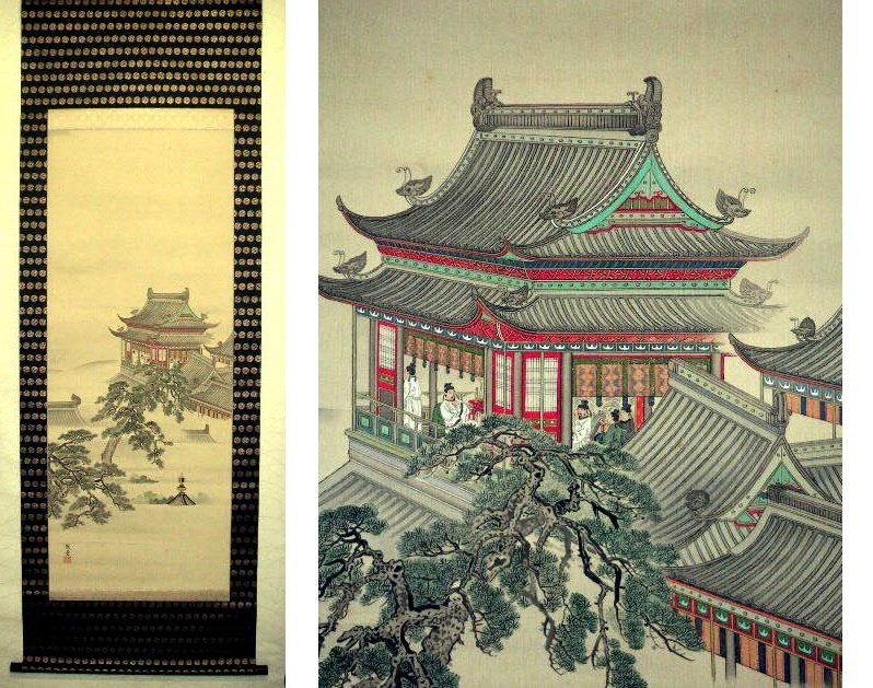 ◎Envío gratis◎Kurakura◎[Copia] Pintura japonesa [Otake Koshido] Pergamino colgante ◎ 190217 M C61 Pergamino colgante Antiguo Juguete antiguo Pintura antigua China Retro, cuadro, pintura japonesa, otros