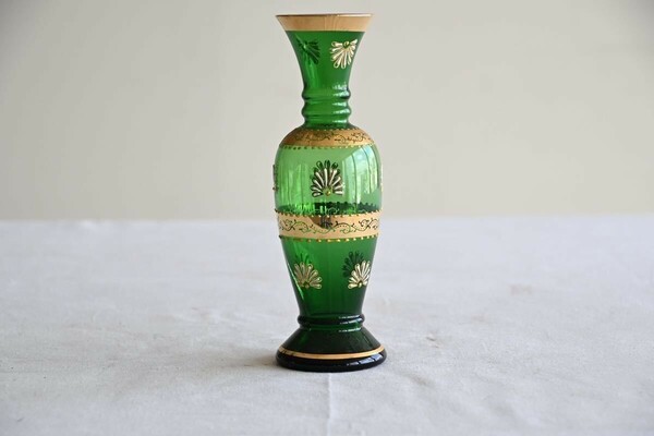 ボヘミア風 花器 花瓶 フラワーベース ヒビ 飾り 置物 インテリア ディスプレイ
