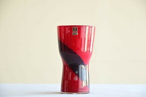 【良色】 マルティグラス 25cm 花瓶 ハンドクラフト 日本製 赤 ハンドクラフト