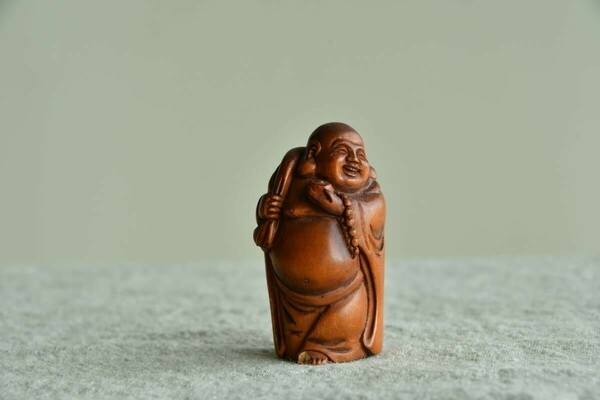 【古美術】大黒 根付 Netsuke 精密 彫刻 超絶技巧 仏像 古玩 柘植