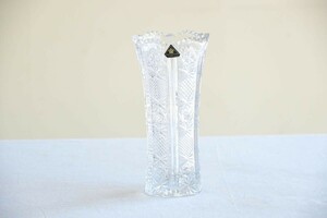【美品】 カットガラス 花瓶 23cm フラワーベース 花器 IMPERIAL COLLECTION