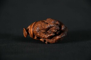 【古美術】仏手柑 根付 Netsuke 精密 彫刻 超絶技巧 彫塑 提げもの 提物 形彫 東洋 宗教 縁起物