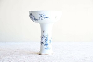 【骨董品】フラワーベース 花器 景徳鎮 ガーデニング 庭飾り オーナメント 染付 古陶磁 中国