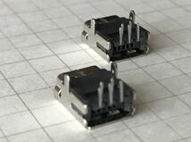 基板取付用メス ソケット USBコネクタ　ミニＢ　USB（２個入セット）直角2脚 (2足) 5ピン dipタイプ_画像2