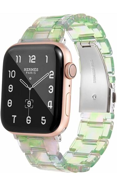 Apple Watch 用 バンド 樹脂バンド アップル ウォッチ バンド apple Watch バンド42/44/45/49mm クリスタル緑