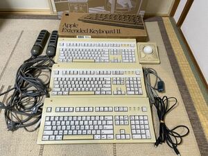 APPLE 拡張キーボードⅡ × 3台、KENSINGTON Turbo Mouse（for Macintosh）1台等のセット ジャンク