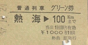 T075.東海道本線　熱海⇒100キロ　57.11.29