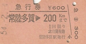 E020.常磐線　常陸多賀⇒200キロ　54.2.4