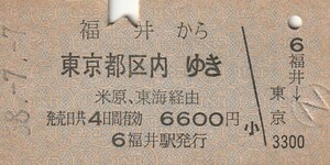 Y625.北陸本線　福井から東京都区内ゆき　米原、東海経由　58.7.7　経年劣化　汚れ