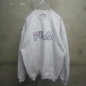 90s FILA / フィラ ロゴ 刺繍 スウェット カナダ製 裏起毛 霜降り vintage ヴィンテージ ビンテージ 古着 used 