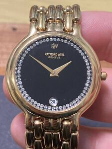 ⑩レイモンドウィルGENEVE腕時計RAYMOND WEIL 18K GOLD ELECTROPLATED(高級時計 ジャンク アンティーク時計 スイス時計 部品取り 修理用)