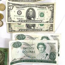 【外国銭まとめ】ドル アメリカ 米国 ニュージーランド フラン スイス ペソ イタリア リラ 旧紙幣 ヴィンテージ 硬貨 金 外貨 5ドル 1ドル_画像7