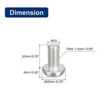 304ステンレス鋼機械ネジ M10x20 mm スロットドライブ バインドヘッドねじボルト 5個_画像2