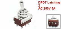 トグルスイッチ DPDTラッチ 6ピン AC 250V 5A 2ポジション 双極双投_画像2