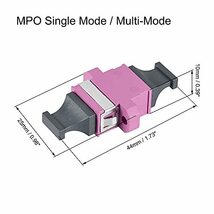 SM/MM MPO光ファイバーコネクタ 低損失クイックオプティカルアダプター OM4 MPO/MTP レッド 44x25x10_画像2