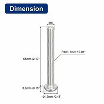 304ステンレス鋼機械ネジ M6x55 mm スロットドライブ バインドヘッドねじボルト 5個_画像2