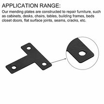 T形ブラケット 40x40x1mm 炭素鋼 フラットパネル 連結ファスナー 家具構造 ネジ付き ブラック_画像4