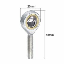 球面ロッドエンドベアリング SA6TK POSA6 6 mmボア 自己潤滑ジョイントベアリング M6x1.0 右おねじコネクタ_画像2