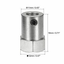 六角カプラー カップリングシャフト 鉄コネクタ 6 mmボア 18 mm長さ 4個_画像2