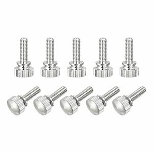 ローレットつまみねじ 真鍮ショルダーボルト グリップノブの留め具 ニッケルメッキ M4x12mm