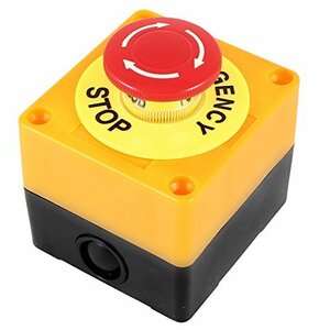 プッシュボタンスイッチ 押しボタンスイッチ 非常停止用 プラスチック製 レッド シェル標識 赤サイン キノコ型ボタン AC 660V